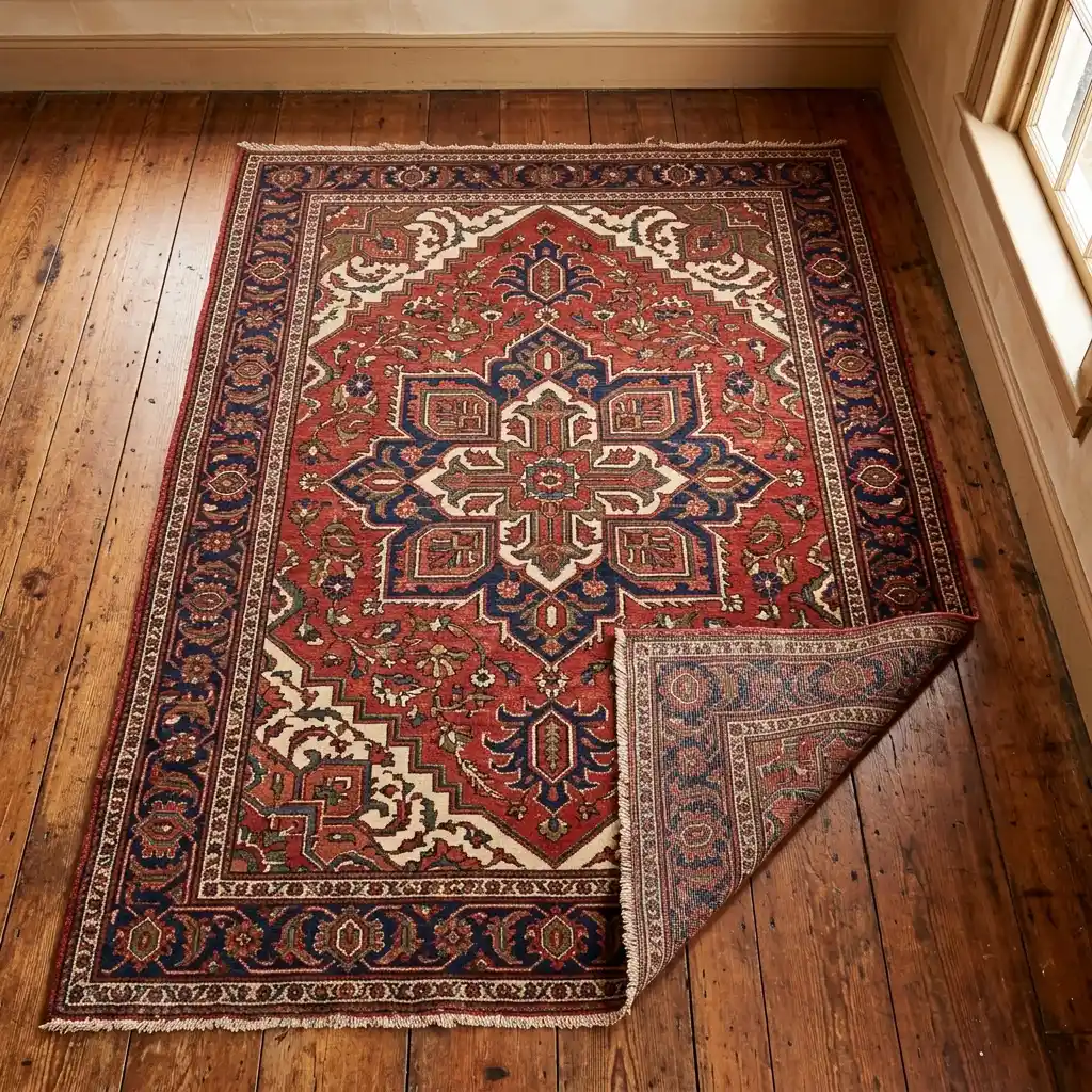 Hand-knotted Persian-style rug